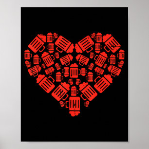 Ölkrus Hjärta Rolig Alla Hjärtans Dag Drickande Te Poster