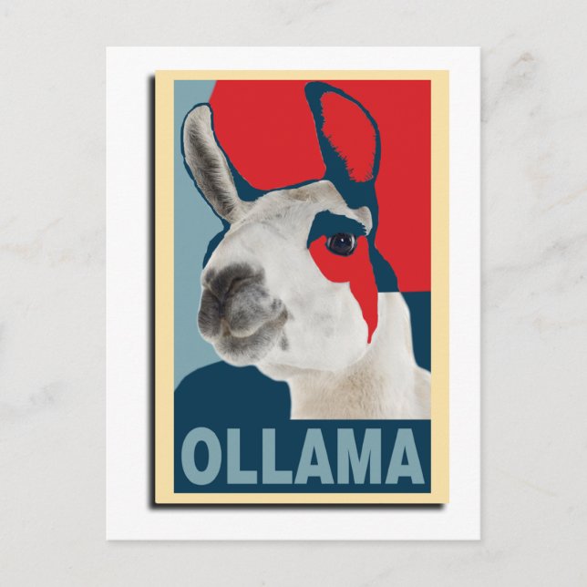 Ollama Obama - vykort (Framsida)