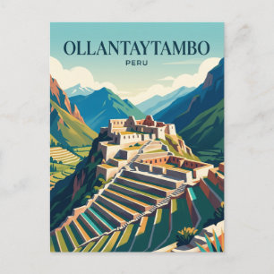 Ollantaytambo arkeologiska plats Peru Vykort
