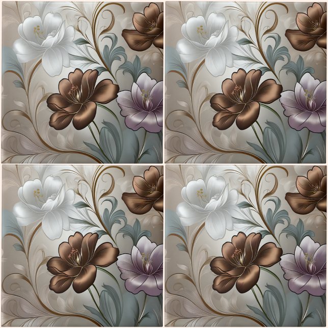 Ollie Blooms Keramiska Plattor Kakelplatta (Ollie Blooms Ceramic Tile
(Four by Four)
)