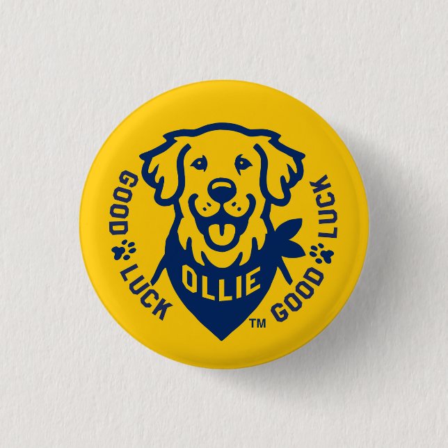Ollie Hund Button Pin Knapp (Framsida)