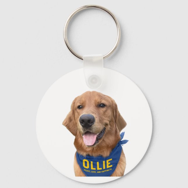 Ollie the Lucky Hund Photo Keychain Nyckelring (Framsida)