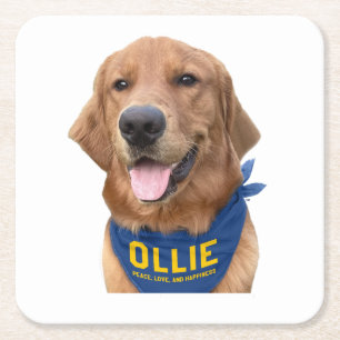 Ollie the Lucky Hund Photo Underlägg Papper Kvadrat