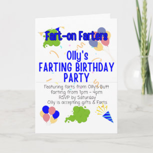 Olly's Farting Födelsedagsfest Kort