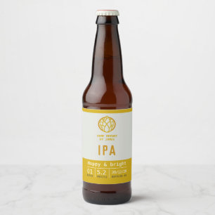Ölmärkning för IPA-hantverksverksamhet eller he Ölflaska Etikett