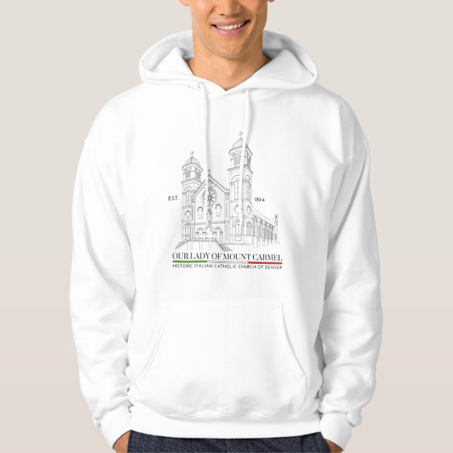 OLMC Line Logotyp Manar Pullover Hoodie White (Framsida)