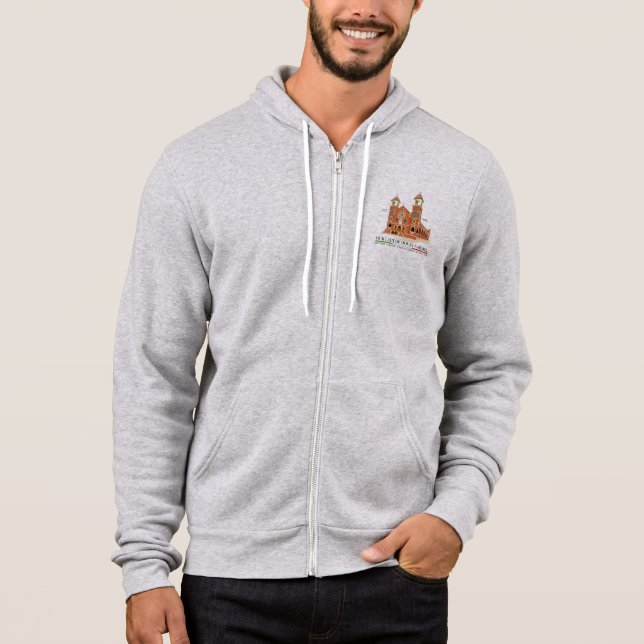 OLMC-Logotyp (fram) Manar Fullt-zip Hoodie Grått T Shirt (Framsida)