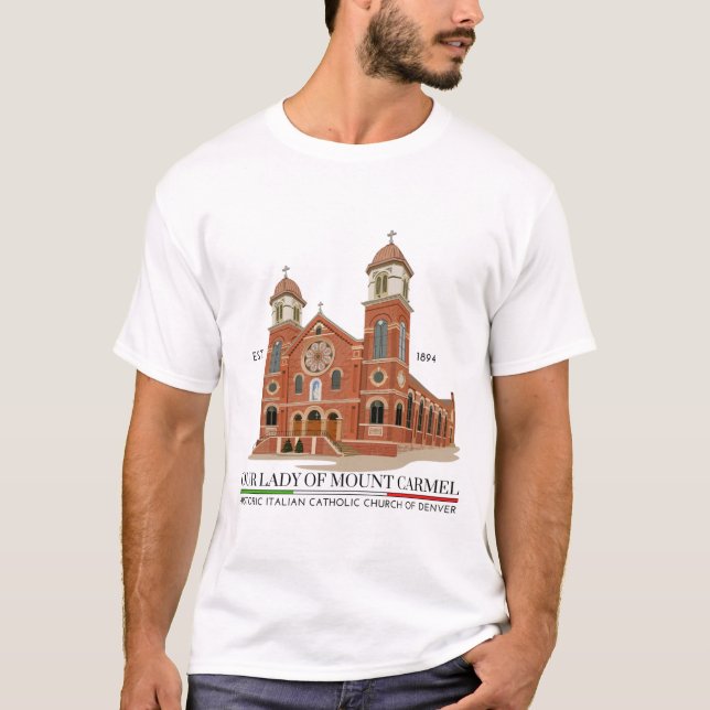 OLMC-Logotyp Manar, halvljusvit T Shirt (Framsida)