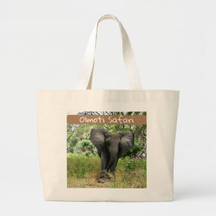 Olmoti Safari Elephant Tote Bag Jumbo Tygkasse