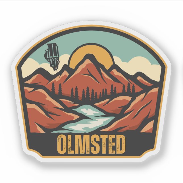 Olmsted, Illinois  Klistermärken (Framsida)