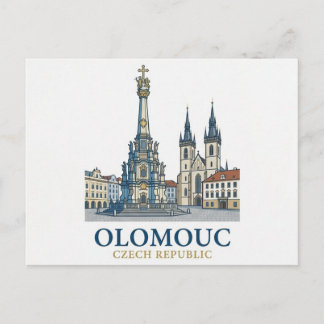 Olomouc Tjeckien Minimalistiskt Resekort Vykort