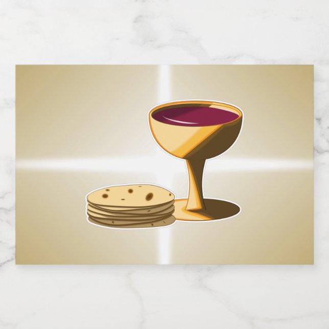 Olossat bröd och Vin den sista leveransen Påsk Spritflaskor Etikett (Enkel etikett)