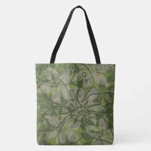 Olowalu Hibiscus Hawaiian Camo Beach Bag Tygkasse