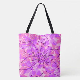 Olowalu Hibiscus Hawaiian Camo Beach Bag Tygkasse