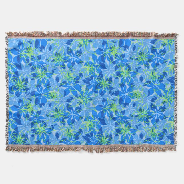 Olowalu Hibiscus Hawaiian Camo Throw Blankets Filt (Framsidan)