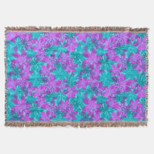 Olowalu Hibiscus Hawaiian Camo Throw Blankets Mysfilt