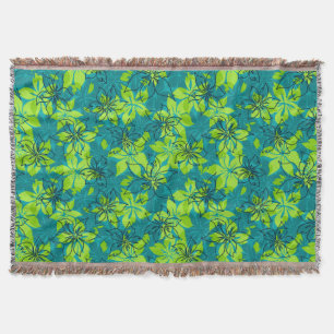 Olowalu Hibiscus Hawaiian Camo Throw Blankets Mysfilt