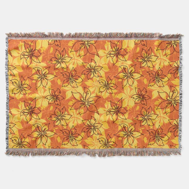 Olowalu Hibiscus Hawaiian Camo Throw Blankets Mysfilt (Framsidan)