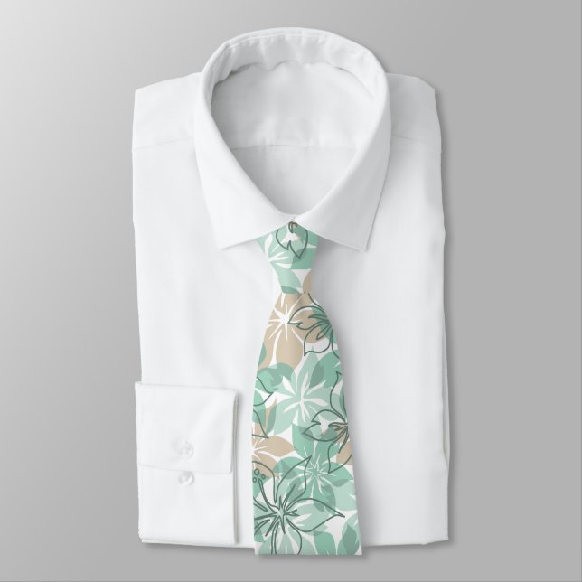 Olowalu Hibiscus Hawaiian Kamouflage - Mint Slips (Bunden)