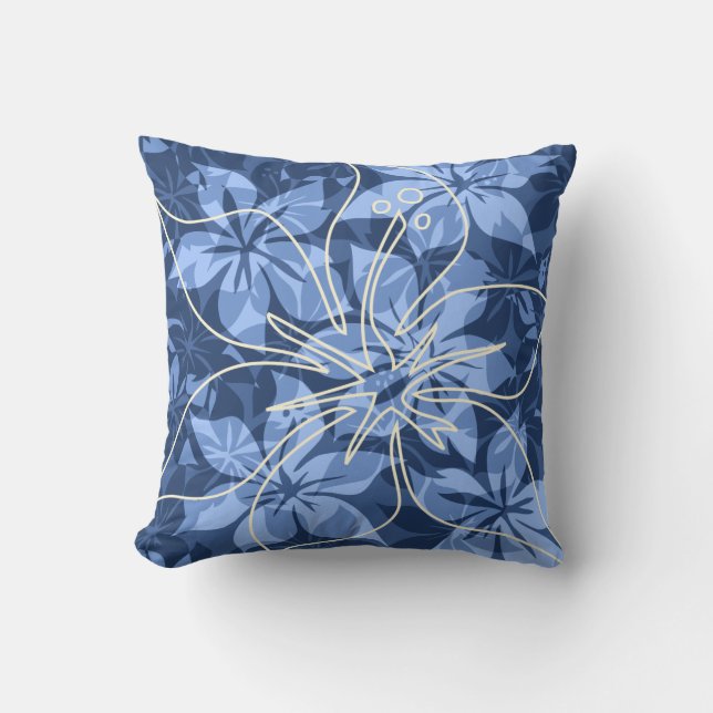 Olowalu Hibiscus Hawaiian ReversibleSquare Pillows Kudde (Framsida)