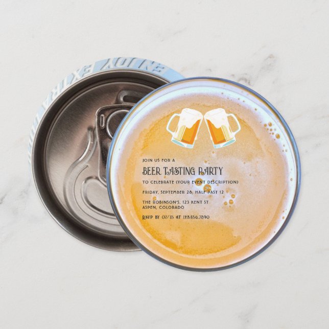 Ölprovningsparty personligt inbjudan (Fram/baksida)