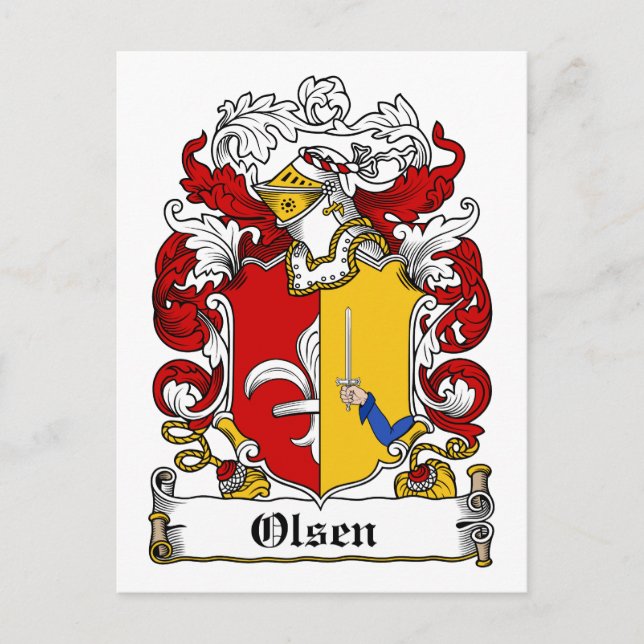 Olsen Family Crest Vykort (Framsida)