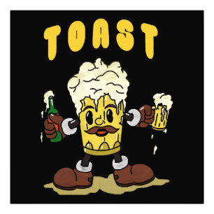 Ölskål Mascot Fototryck