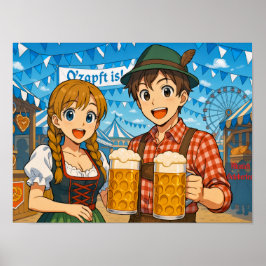 Öltestning under Oktoberfest i München, Tyskland Poster