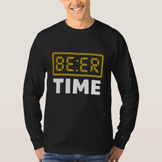 Öltid Digital Klocka Öl T Shirt (Framsida)