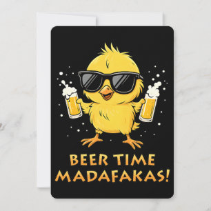 Öltid Madafakas Roligt Meme Anka Gås Retro Inbjudningar