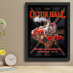Olton Hall Ånglok Ångtåg engelskt lok Poster