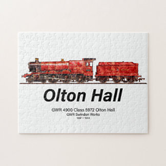 Olton Hall Vintage Steam Tåg English Locomotive Pussel