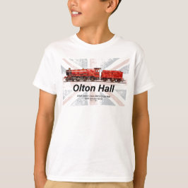 Olton Hall Vintage Steam Tåg English Locomotive T Shirt