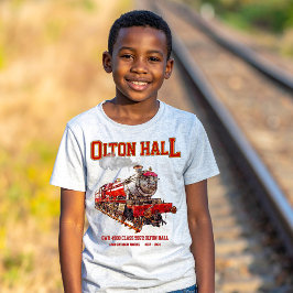 Olton Hall Vintage Steam Tåg English Locomotive T Shirt