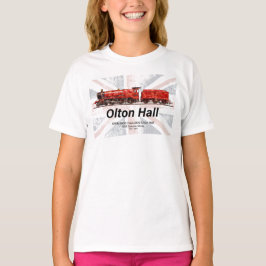 Olton Hall Vintage Steam Tåg English Locomotive T Shirt
