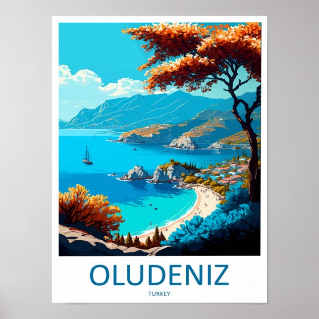 Ölüdeniz Resor Tryck Väggkonst Ölüdeniz Vägg Vilke (Framsidan)