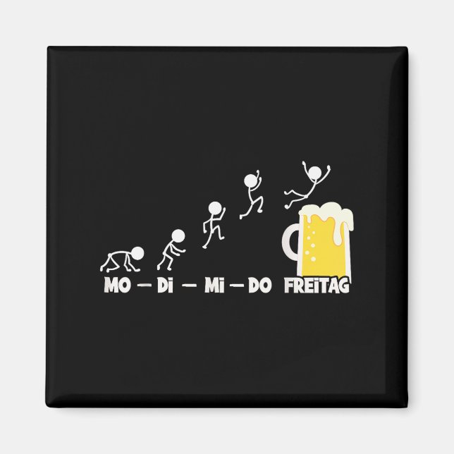 Ölvecka måndag fredag helg rolig öl fan bee magnet (Framsidan)