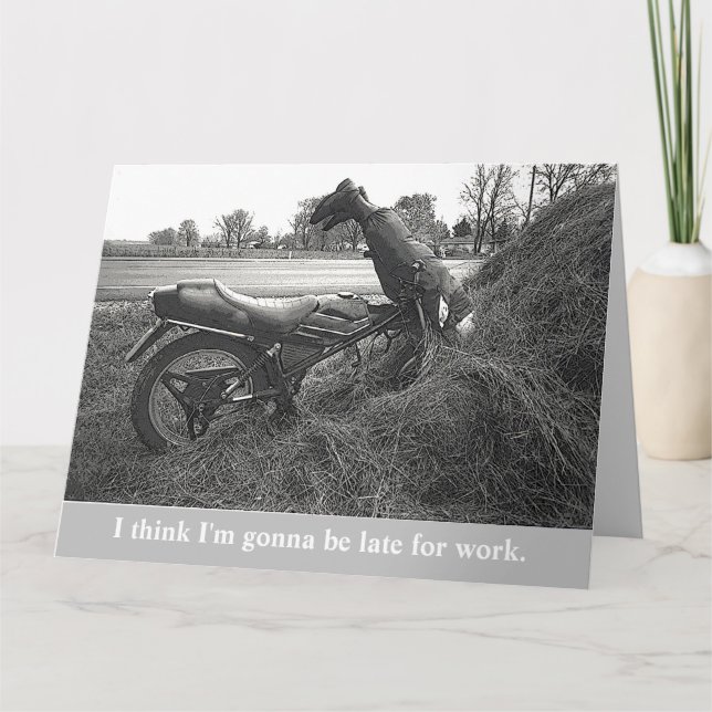 Olycka för MOTORBIKE (FUNNY/FAKE)/anpassadetext Kort (Framsida)