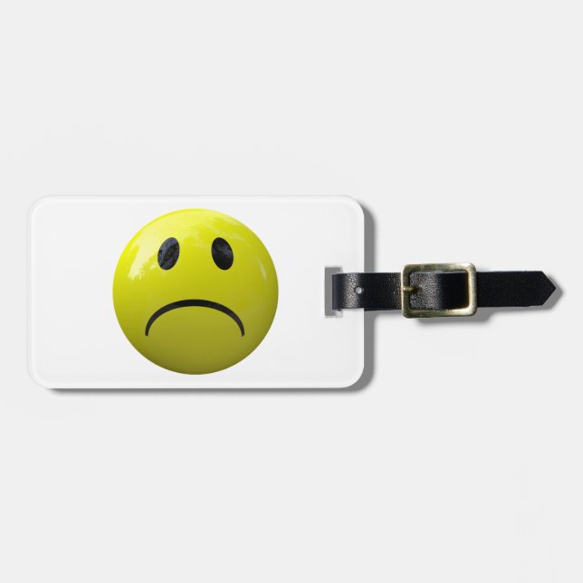 olycklig ansikte emoji bagagebricka (Horisontell Framsida)