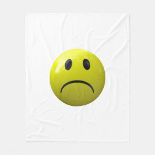 olycklig ansikte emoji-filt fleecefilt