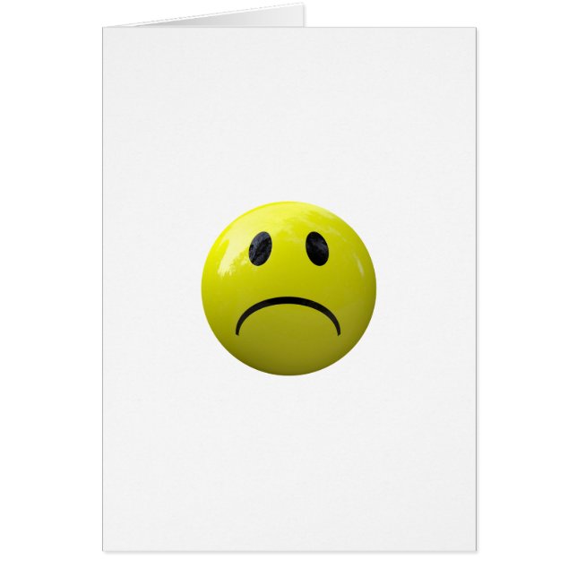 olycklig ansikte emoji hälsningskort (Framsidan)