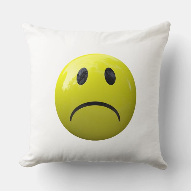 olycklig ansikte emoji kudde (Framsida)