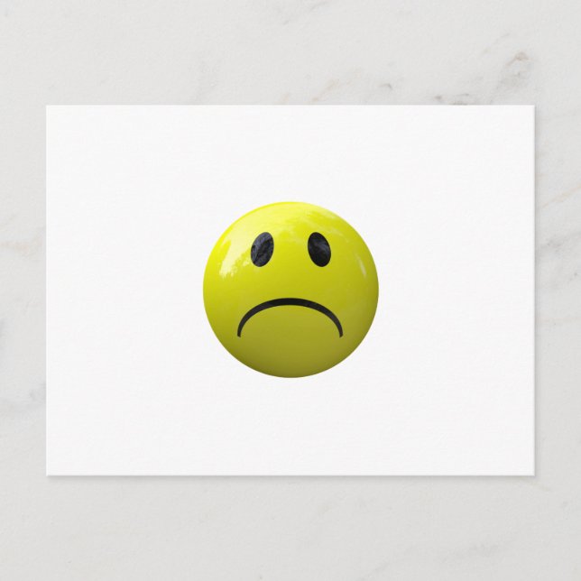 olycklig ansikte emoji vykort (Framsida)