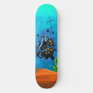 Olycklig Djuphavsbläckfisk Dykare Havsliv Mini Skateboard Bräda 18,5 Cm