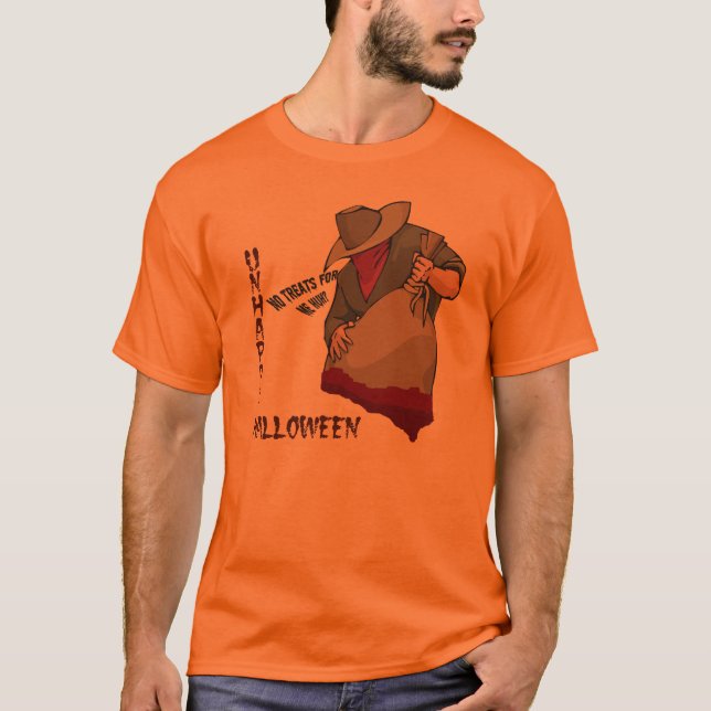 Olycklig Halloween orangeskjorta Tee Shirt (Framsida)