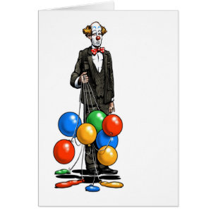 Olyckligt clownkort hälsningskort