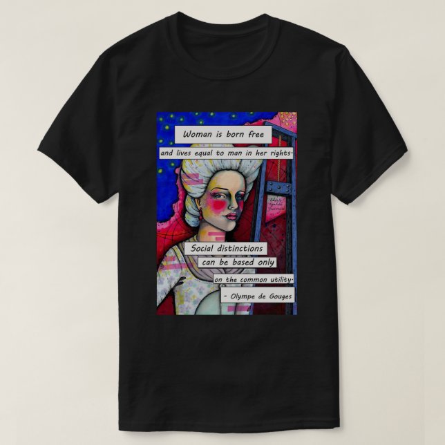Olympe de Gouges Art Print T Shirt (Design framsida)