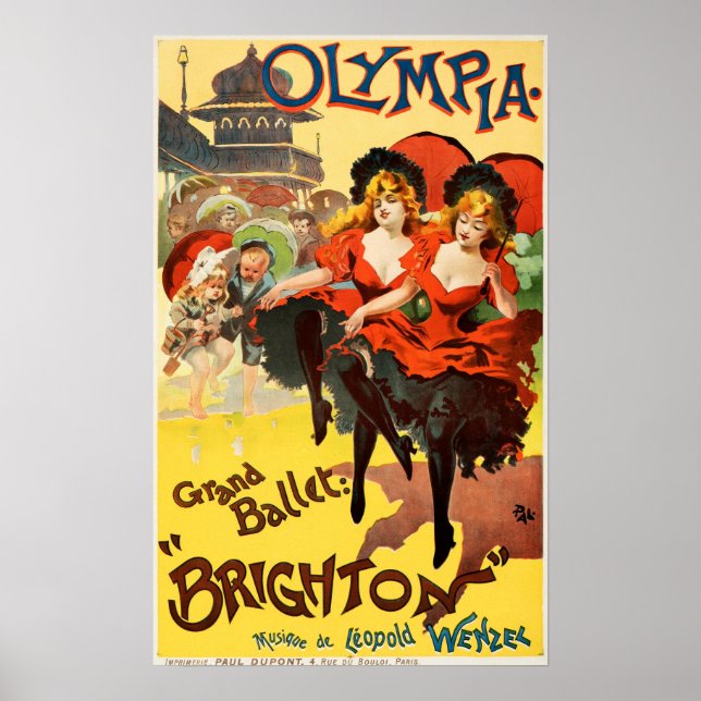 OLYMPIA BRIGHTON Grand Ballet Fransk Theater Show Poster (Framsidan)