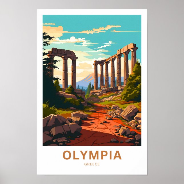 Olympia Greece Travel Skriv ut Poster (Framsidan)