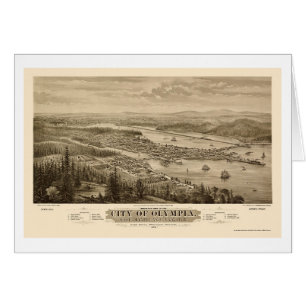 Olympia panorama- karta för WA - 1879 Hälsningskort